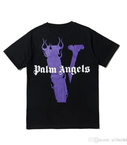 VLONE X PALM ANGELS T-SHIRT PURPLE BLACK back