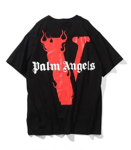 Vlone X Palm Angels T-shirt Red Black back