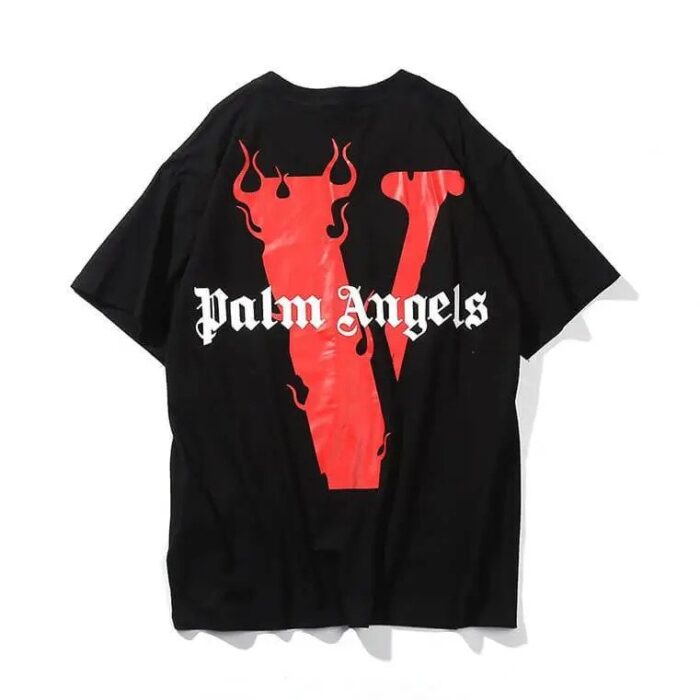 Vlone X Palm Angels T-shirt Red Black back