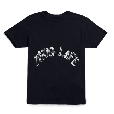 Vlone-xTupac-Thug-Life-Tattoo-Black-T-Shirt-Front