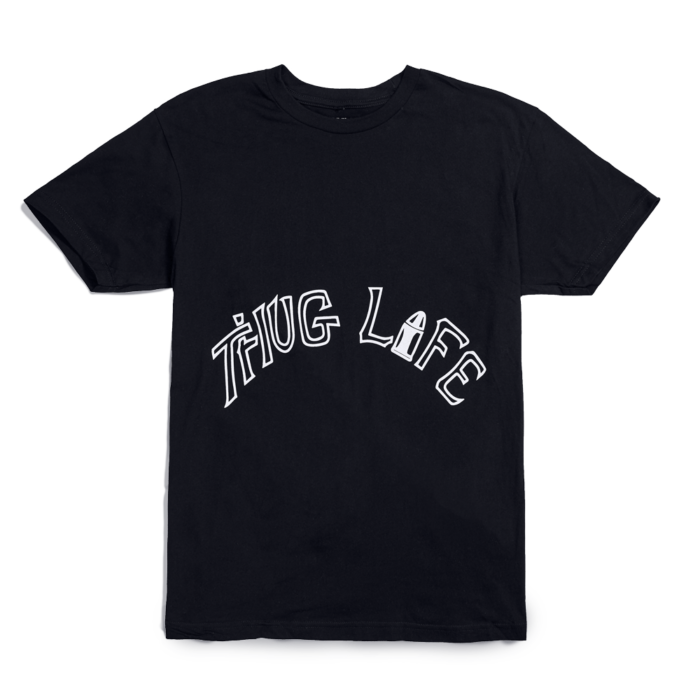 Vlone-xTupac-Thug-Life-Tattoo-Black-T-Shirt-Front