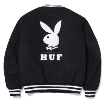 HUF x Playboy Varsity Jacket – Black