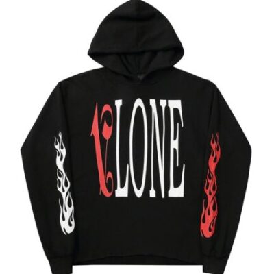 New VLONE Palm Angel Hip Hop Hoodie Black Red