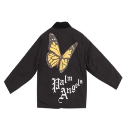 Palm Angels Butterfly Print Jacket -Black