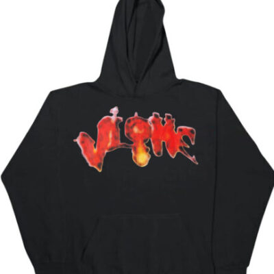 Vlone Halloween Flaming Pumpkin Hoodie – Black