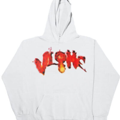 Vlone Halloween Flaming Pumpkin Hoodie – White