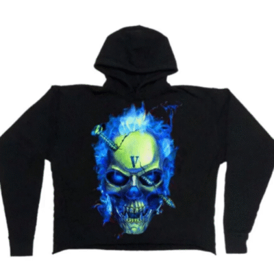 Vlone Pop Up Blue Houston Texas Hoodie – Black