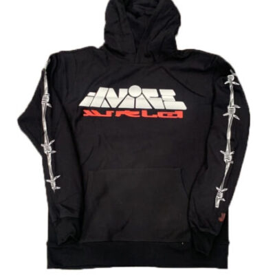 Vlone x Juice Wrld Planet Barbed Wire Black Hoodie