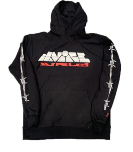 Vlone x Juice Wrld Planet Barbed Wire Black Hoodie