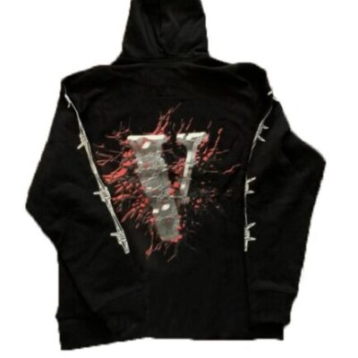 Vlone x Juice Wrld Splatter Black Hoodie