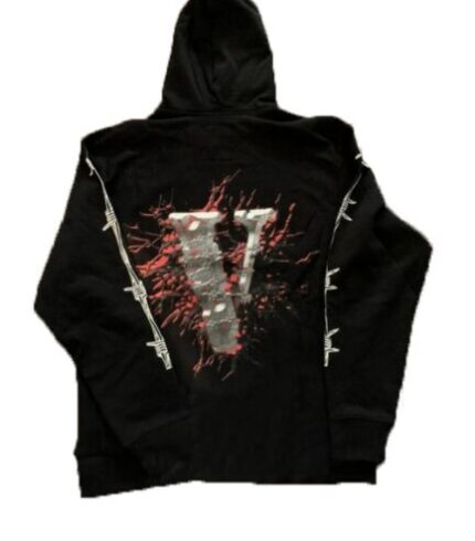 Vlone x Juice Wrld Splatter Black Hoodie