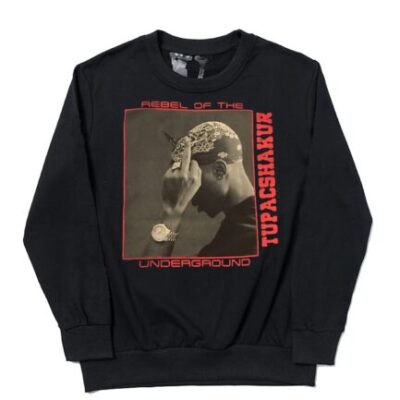 Vlone x Tupac Rebel Of The Underground Sweatshirt – Black