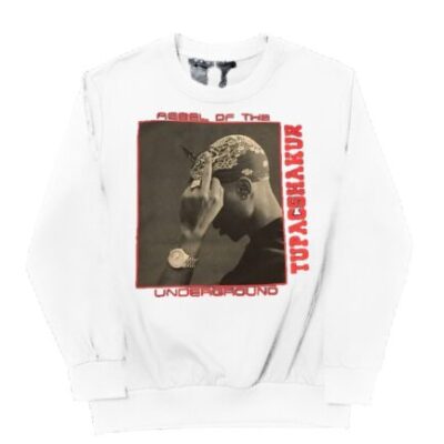 Vlone x Tupac Rebel Of The Underground Sweatshirt – White