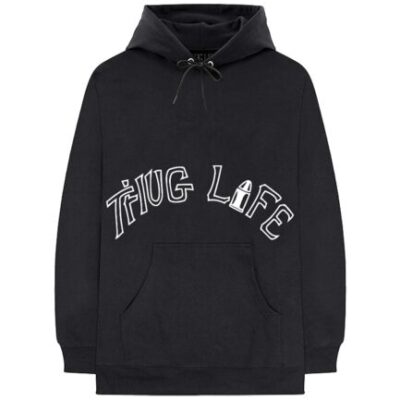 Vlone x Tupac Thug Life Tattoo Black Hoodie